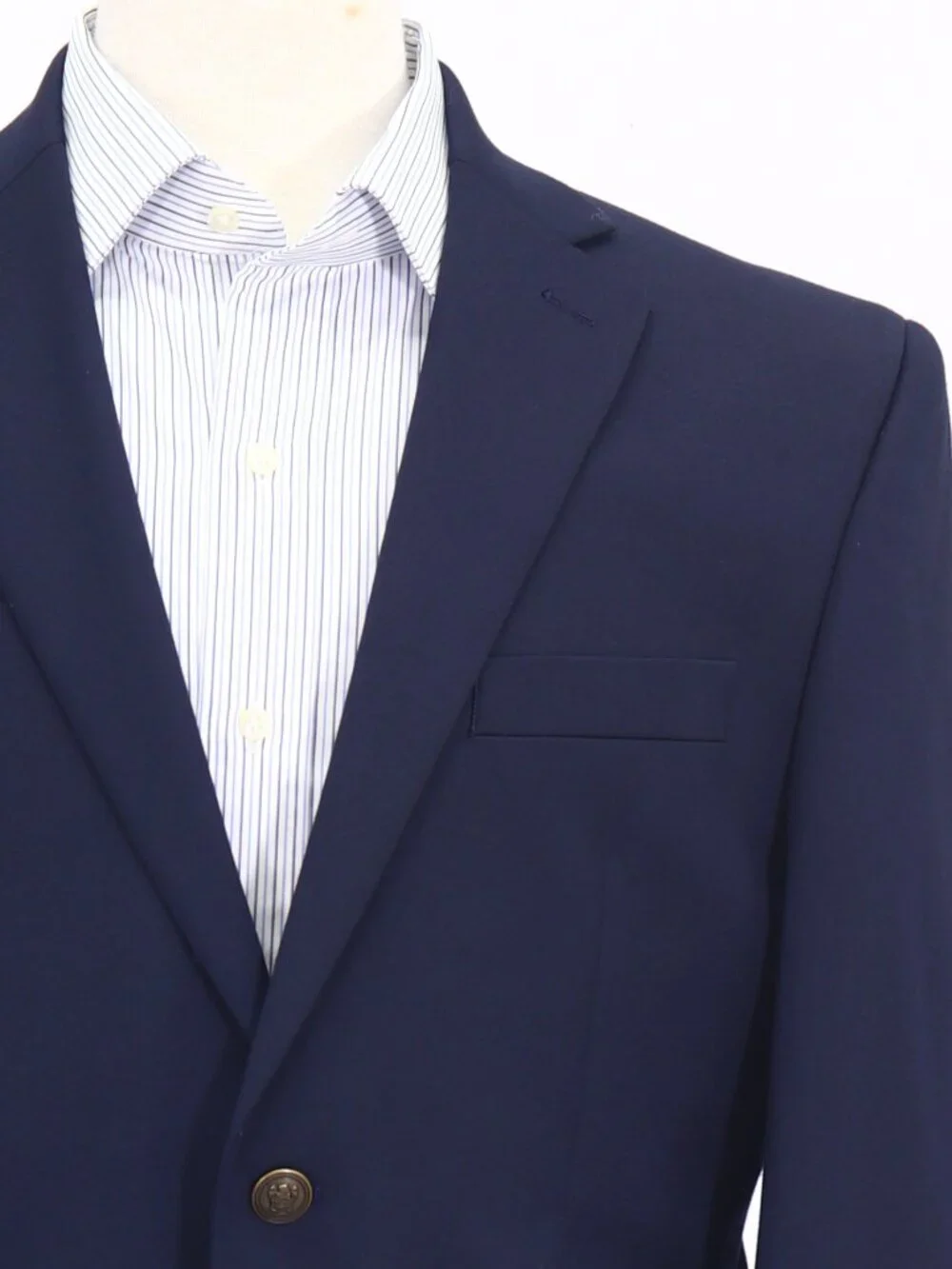 Chaps 40S Navy Blazer Sport Coat Jacket 2-Button Solid W888
